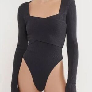 Abercrombie & Fitch Black Ribbed Bodysuit